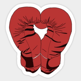 Red Boxing Gloves such as Heart - Pair of Boxing Gloves Sticker